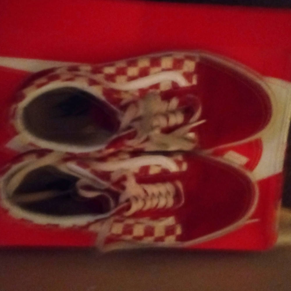 Red checkered vans